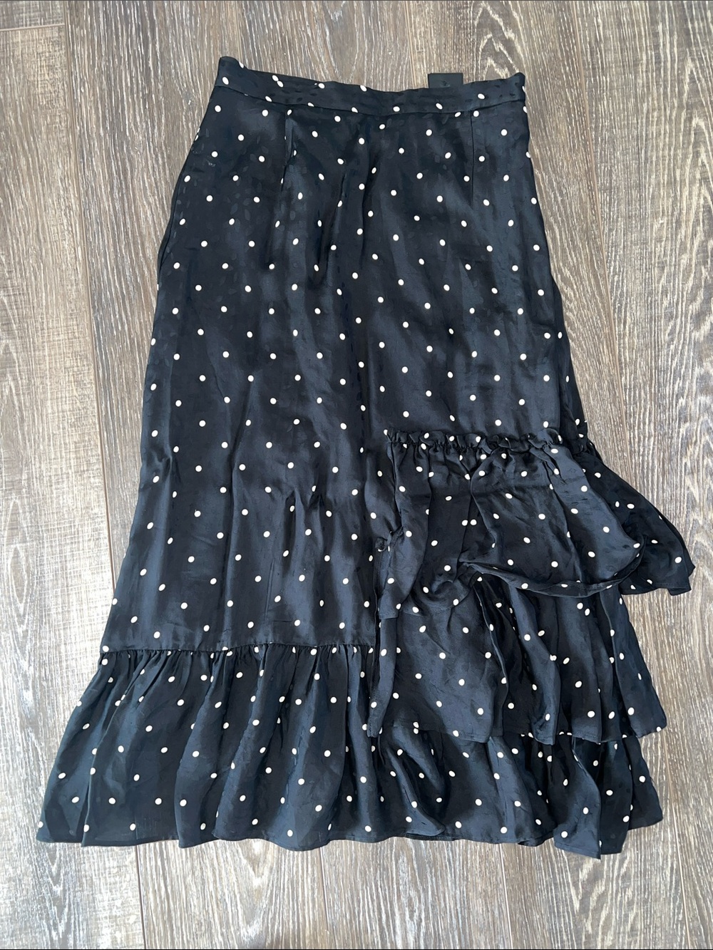 H&M Black and White Polka Dot Maxi Skirt